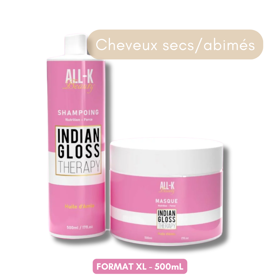 DUO INDIAN GLOSS THERAPY - SHAMPOING + MASQUE 500mL